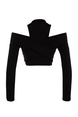 Trendyolmilla Siyah Pencere/Cut Out Detayl? Bluz TPRAW24BZ00026