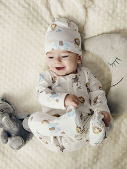 V Yaka Bask?l? Erkek Bebek Hastane ??k?? Seti