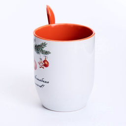 Кружка с ложкой керамическая, новогодняя «Волшебных моментов», 350 мл