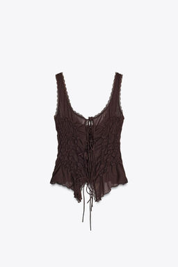 GATHERED TIE TOP - Zara фото 10