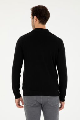 Мужской черный базовый трикотажный кардиган - U.s. polo assn фото 5