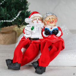 Фигурка Бабушка и Дедушка мороз, висячие ножки / CHR243 /уп 96/Новый год - Галеонтрейд фото 3