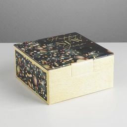 Цена за 2 шт. Коробка подарочная новогодняя складная Present, 15×15×7 см, Новый год