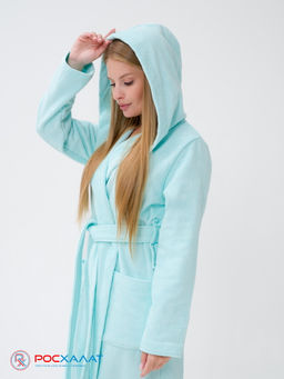 Женский халат с капюшоном морская волна МЗ-06 (58)