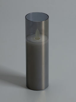 Светодиодная свеча «Серебристая», 16×5.5 см, от батареек AAx2, свечение тёплое белое