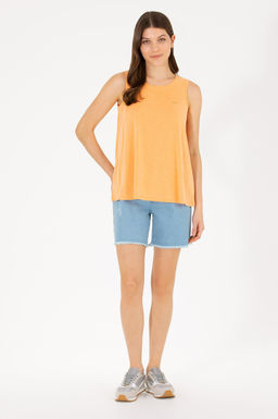 U. S. Polo Assn Женская оранжевая футболка без рукавов с круглым вырезом - U.s. polo assn фото 4