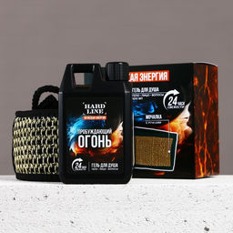 Подарочный набор косметики Мужская энергия, гель для душа во флаконе канистры 300 мл и мочалка для тела, аромат древесный с пряными нотами