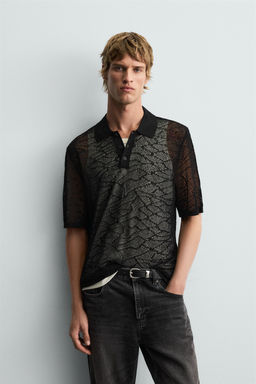 OPENWORK KNIT POLO SHIRT - Zara фото 2