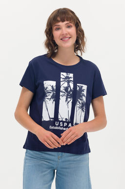 Женская темно-синяя футболка - U.s. polo assn фото 3