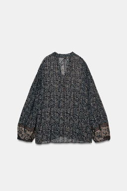 METALLIC THREAD PRINTED BLOUSE - Zara фото 8