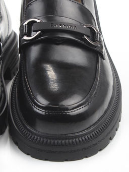 03-PDEB91-3 BLACK Лоферы женские (натуральная кожа)