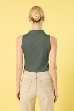 Siyah Buzgu Detayl? Regular/Normal Kal?p Crop Orme Bluz TWOSS25BZ00262 - Trendyolmilla фото 8