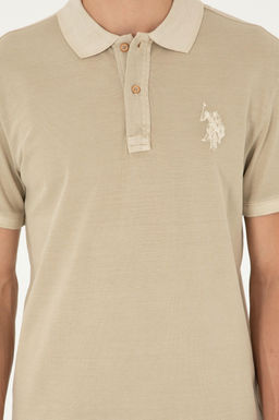Футболка U.S. Polo Assn мужская светло-хаки хлопок  фото 6