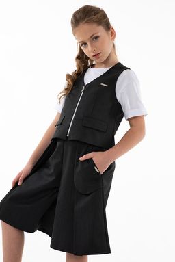 Синий школьный жилет для девочки Mooriposh, модель 1115 фото 7