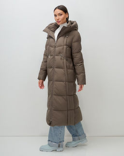 Пальто зимнее Visdeer 7729SK женское утепленное 240 г/м² светло-коричневое  фото 4