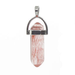 Кулон "Кристалл-мини" кварц темно-розовый 30х8мм