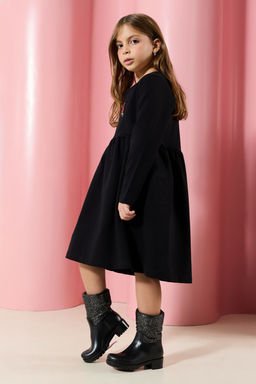 Trendyolmilla Shoes Siyah Varak Bask?l? Buyuk K?z Cocuk Kids Yagmur Cizmesi 
TAKAW25BO00051