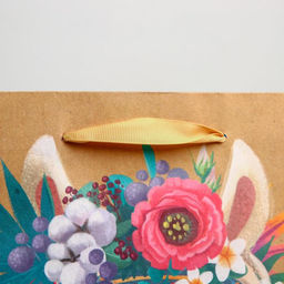 Пакет крафтовый вертикальный Лама, ML 23 х 27 х 11,5 см - Дарите счастье фото 3