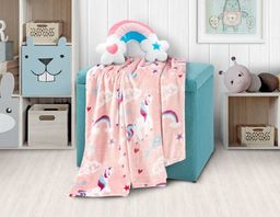 Покрывало-плед Сказочные единороги фланель-микрофибра 150*200 см.