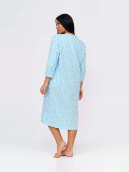 Ночная сорочка женская, цвет голубой белый