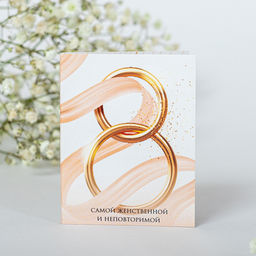 цена за 2 шт Мини-открытка 8 марта (золотая цифра 8) - 8 чудо фото 2