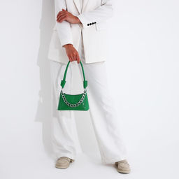 Сумка-багет на молнии, цвет зелёный - Simaland фото 7