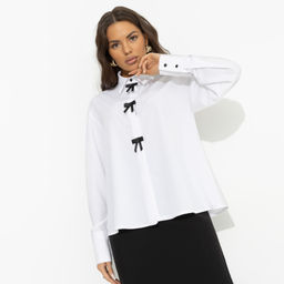 Рубашка с контрастным декором, Стильный вайб (white) - Charutti фото 2
