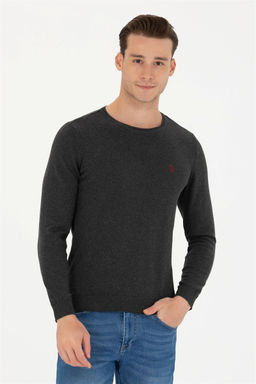 Мужской базовый свитер антрацитового меланжа - U.s. polo assn фото 3