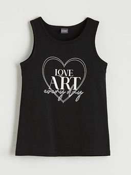 Bisiklet Yaka Bask?l? K?z ?ocuk Atlet