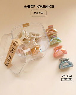 Набор крабиков для волос в боксе (10 шт)