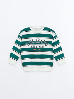 Bisiklet Yaka Bask?l? Erkek ?ocuk Sweatshirt ve E?ofman Alt 2li Tak?m - Waikiki фото 2