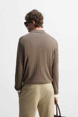KNIT WOOL-COTTON POLO SHIRT - Zara фото 4