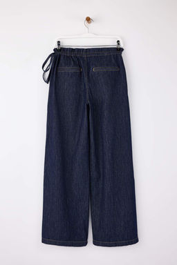 Koyu Mavi Bel Detayl? Yuksek Bel Wide Leg Jeans TWOSS26JE00060