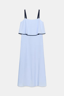 VESTIDO MIDI COMBINADO / Azul claro - Zara фото 9