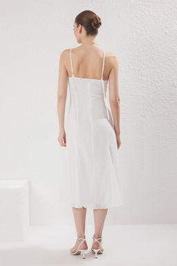 TRENDYOLMILLA Ekru Duz A Kesim Midi Dokuma Elbise TWOSS25EL00558  фото 5