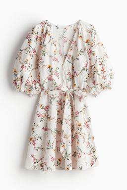 Vestido de algodon con cinturon de anudar - H&m фото 5