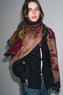 FLORAL PRINT SCARF - Zara фото 2