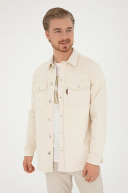 U. S. Polo Assn / Мужская бежевая джинсовая рубашка - U.s. polo assn фото 3