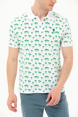 U. S. Polo Assn Мужская зеленая футболка с воротником-поло - U.s. polo assn фото 6