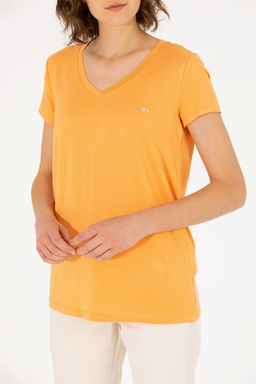 Женская оранжевая футболка Basic - U.s. polo assn фото 13