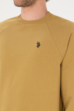 Erkek Regular Fit Bisiklet Yaka Hardal _nce Basic Sweatshirt Sepette S_rpriz _ndirim