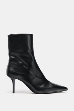 CRACKLED-EFFECT HIGH-HEEL ANKLE BOOTS - Zara фото 3
