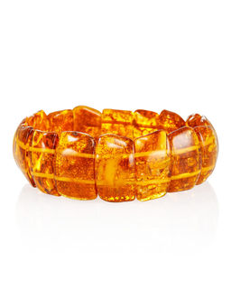 Оригинальный браслет из натурального цельного янтаря Помпеи