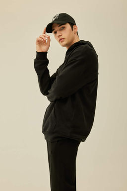 Базовая толстовка Comfort Fit с капюшоном - Defacto фото 4