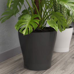 Горшок цветочный "Лея" 17л двойной (с автополивом) (графитовый) М8866
