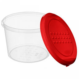 Asti Контейнер для продуктов пластмассовый 0,8л, д13см, h9,2см, круглый, красный, подходит для СВЧ (Россия) - Домашняя мода фото 2