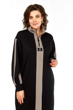 Платье Olga Style С972 черный-коричневый