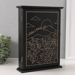 Ключница настенная Горы. Закат, дерево, 6 крючков, 6?22?30 см