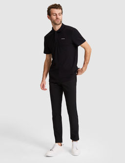 Siyah Slim Fit _rme Dokulu Polo Yaka Ti__rt