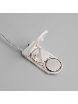 Гирлянда «Мишура» 2 м роса, IP20, серебристая нить, 50 LED, батарейки CR2032х2 (в комплекте), свечение тёплое белое